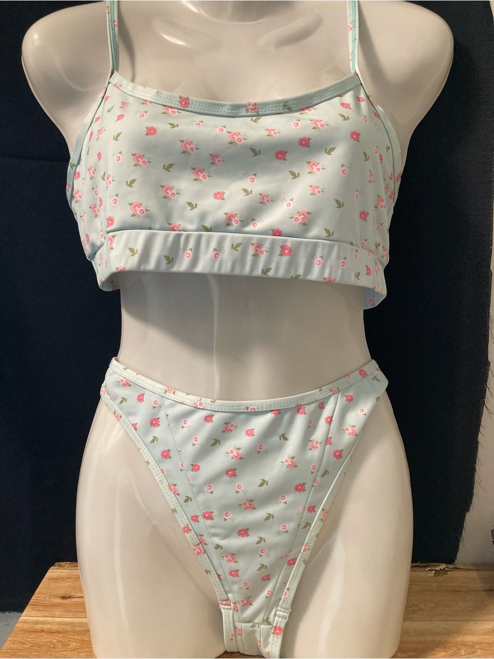 Ecohoaka NWOT Floral Mint Pink Bikini complete Set